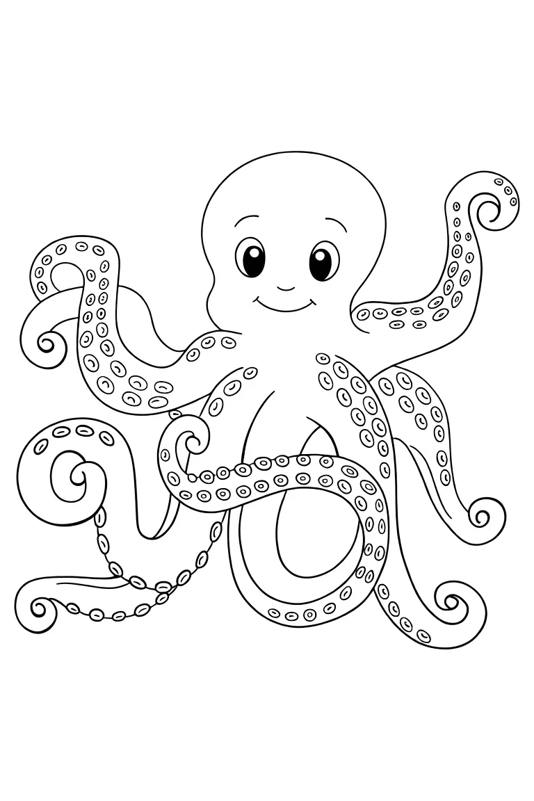 Веселый осьминог