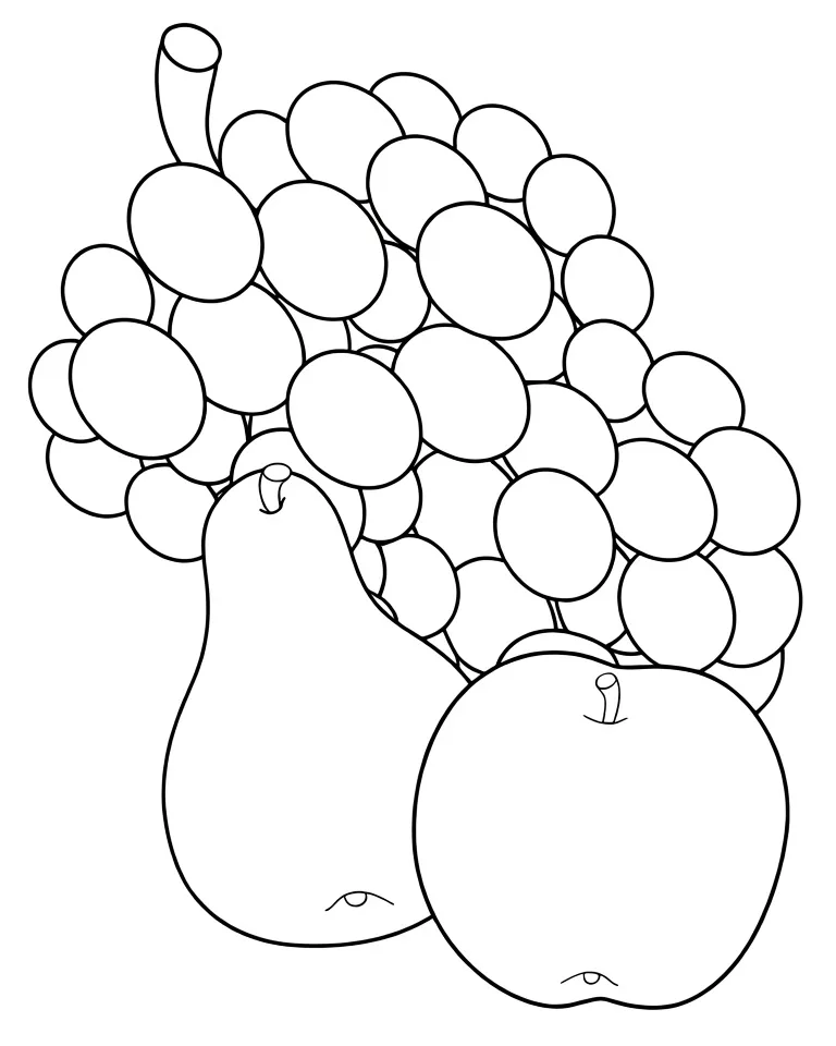 Виноград, яблоко и груша