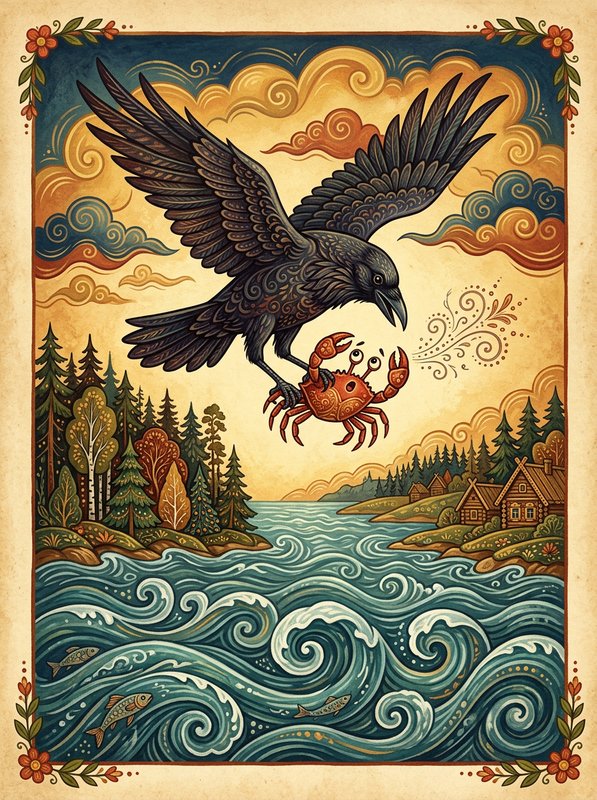 Ворона и рак