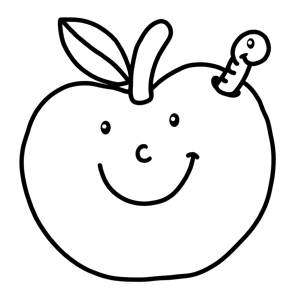 Яблоко с червячком