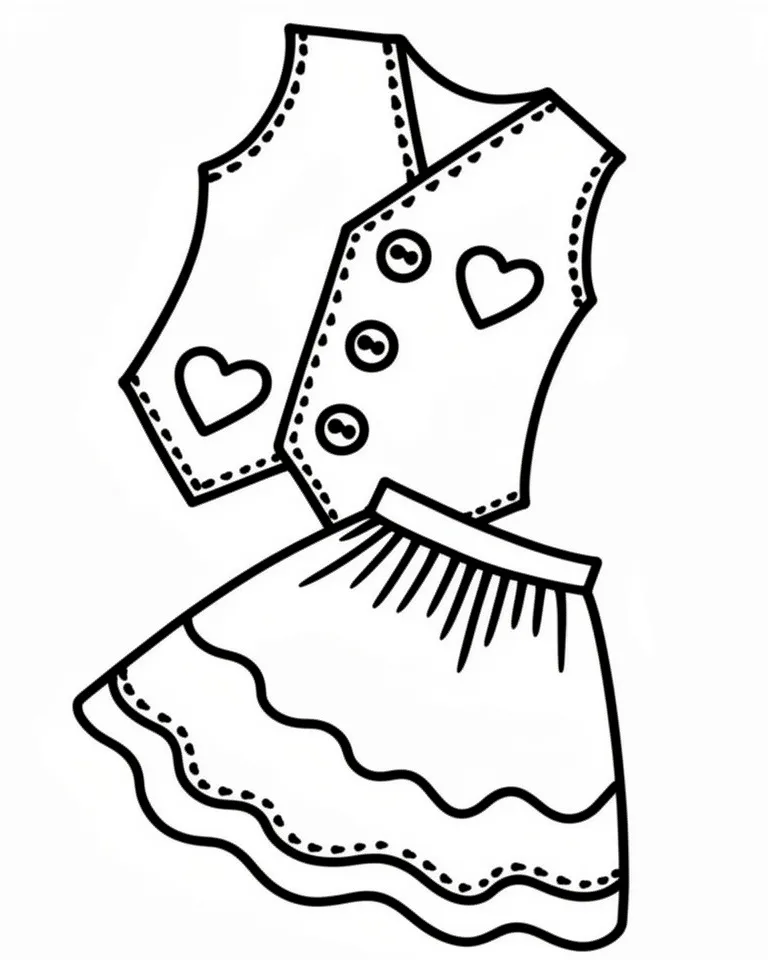 Юбка и жилет с сердечками