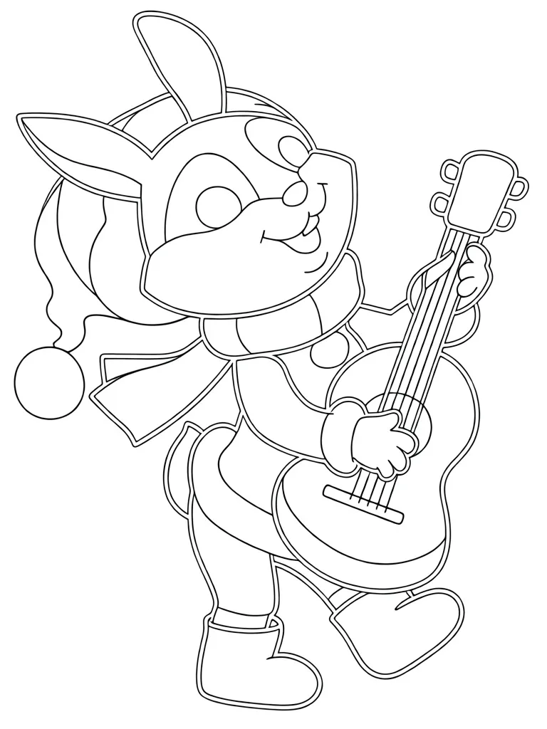 Зайчик играет на гитаре