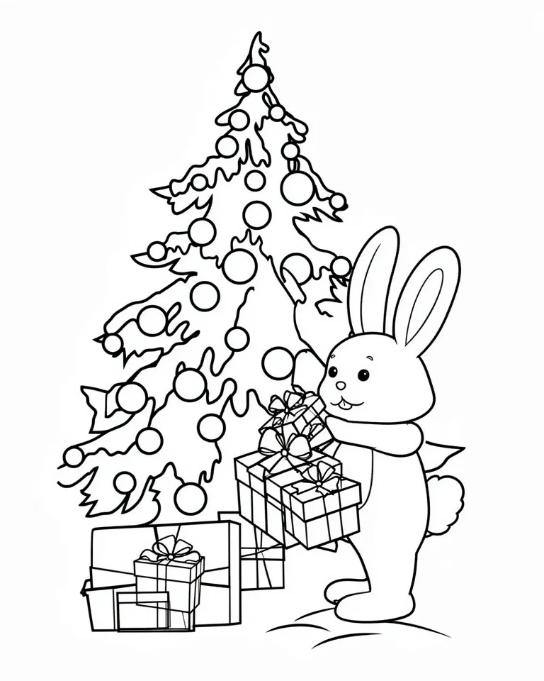 Заяц у елки