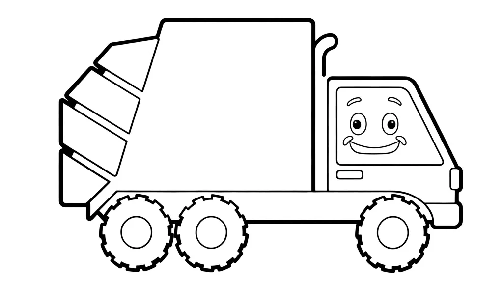 Зеленый мусоровоз