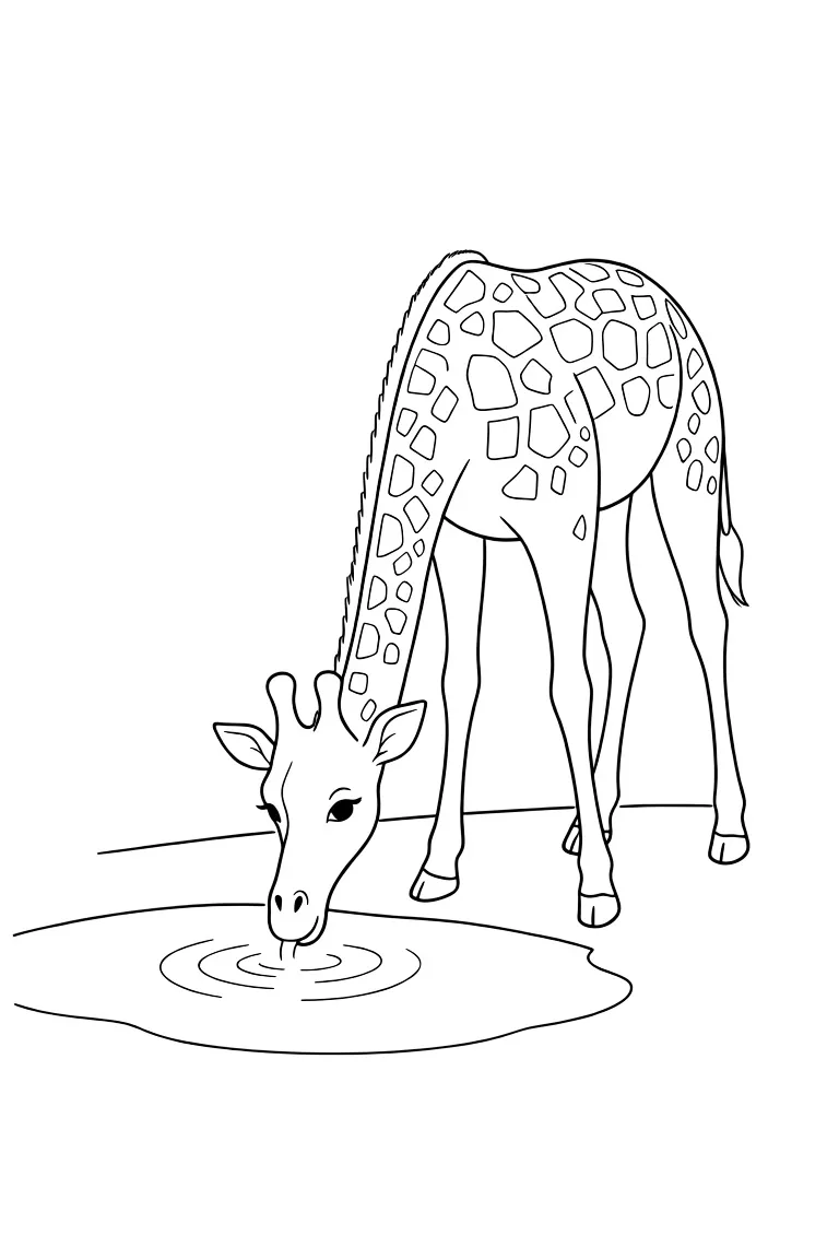 Жираф на водопое