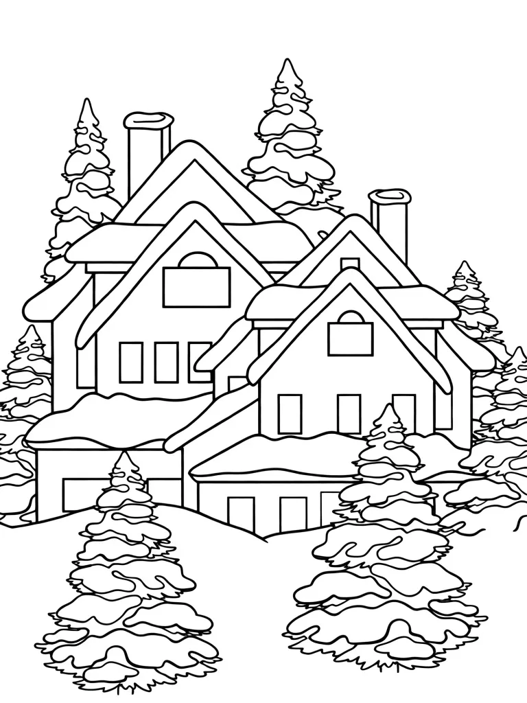 Зимняя ночь в деревне