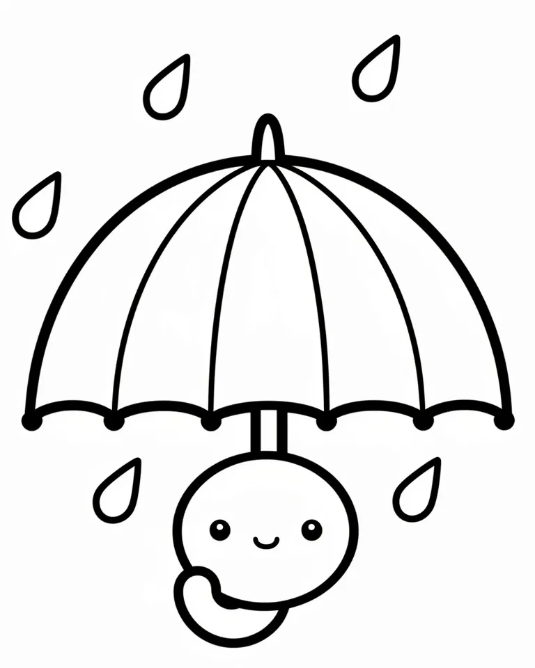 Зонтик под дождем