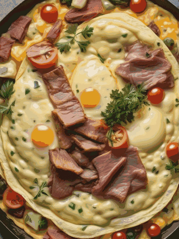 Омлет фаршированный мясними продуктами