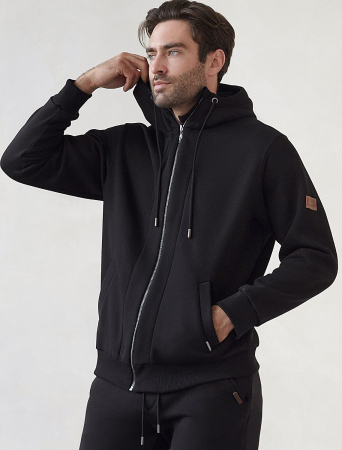 Худи на молнии из премиального футера трехнитки с начесом