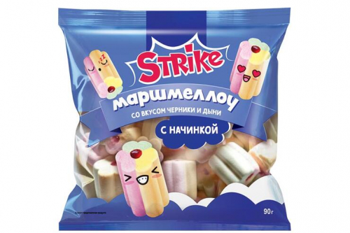 «Strike», маршмеллоу Jam со вкусом черники & дыни, 90 г