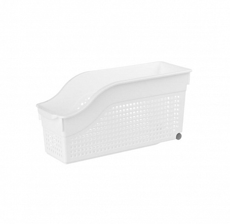 Контейнер Лофт белый/мокко на колесах узкий