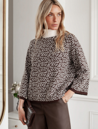 Свитер жаккардовой вязки с кашемиром