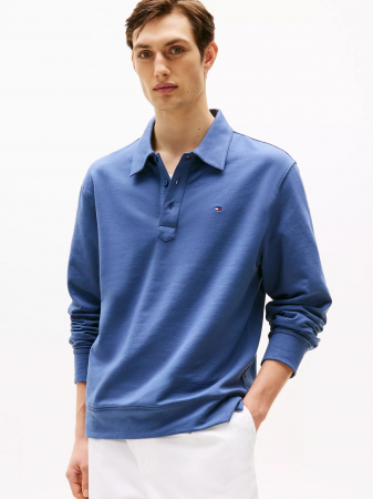 Long-Sleeve Polo Sweatshirt