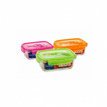 Контейнер ПЮРБОКС АКТИВ НЕОН МИКС 820мл прямоугольный