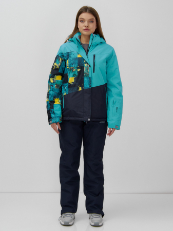 Горнолыжный костюм женский зимний УЦЕНКА бирюзового цвета 02801Br