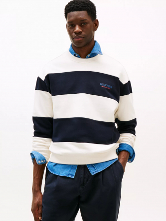 Monotype Logo Block Stripe Sweatshirt
