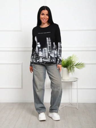 Лонгслив с рисунком Город Арт. 1097