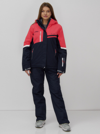 Горнолыжный костюм женский зимний УЦЕНКА малинового цвета 02816M