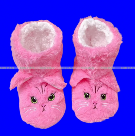 6 ПАР - Носки-САПОЖКИ женские с мехом Мордочки ВЫСОКИЕ № 1