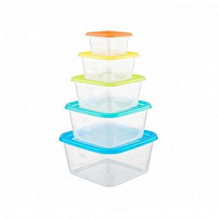 Набор контейнеров для продуктов FUSION 5шт (1,7л; 1,1л; 0,63л; 0,33л; 0,15л)