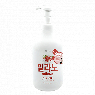 Гель-пенка для душа Grass MILANA с экстрактом клубники и молочными протеинами 750мл (8/480)