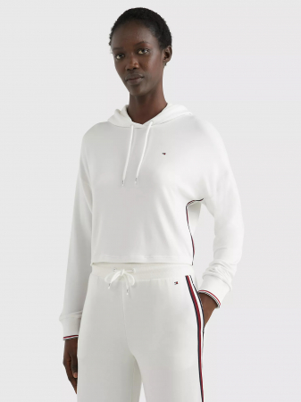Cropped Logo Stripe Lounge Hoodie