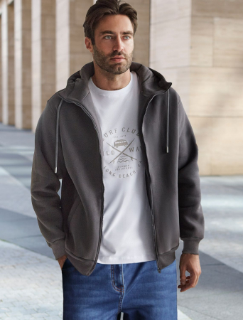 Худи на молнии из премиального футера трехнитки с начесом