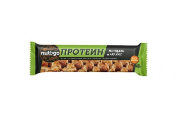 «Nut&Go», батончик Protein миндаль и арахис, 36 г (упаковка 18 шт)