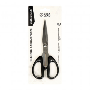 Ножницы канцелярские 17.4 см Офис пластиковые ручки, европодвес