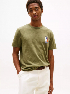 Palm Tree Logo Slub Cotton T-Shirt