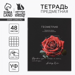 Тетрадь в клетку, предметная, 48 л.,на скрепке, А5 «Силуэт. Геометрия»
