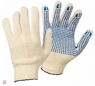 Рабочие перчатки хб с ПВХ 10класс 4 нити