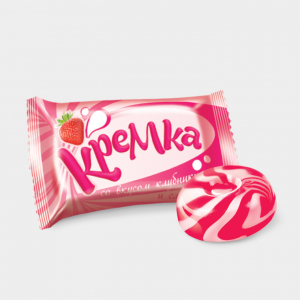 Карамель «Кремка» со вкусом клубники и сливок (упаковка 0,5 кг)
