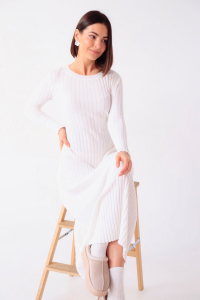 15263 Платье трикотажное белое