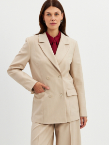 Жакет двубортный на подкладке OD-980-1 бежевый