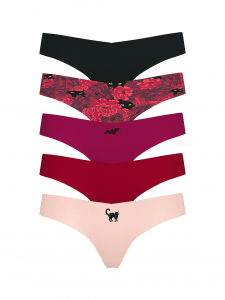 5-Pack No-Show Thong Panties