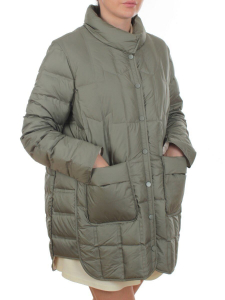H24-328 GREEN Куртка пуховая облегченная женская (белый утиный пух)