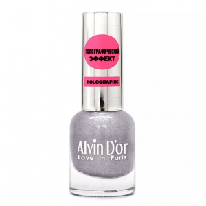 Лак для ногтей Holographic Alvin D`or фиолетовый  тон 08 сиреневый