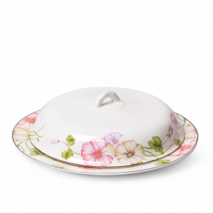 Блюдо с крышкой 25 см (костяной фарфор) Leticia