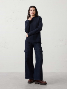 Ribbed Mock-Neck Sweater