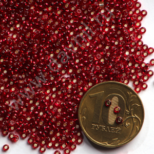 Бисер калиброванный 12/0 100 гр красный 3А38