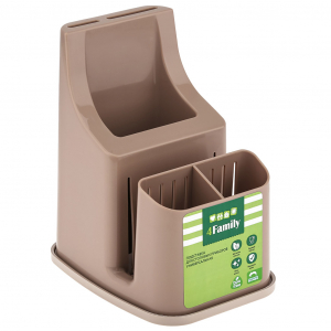 Подставка для столовых приборов пластмассовая 17х13,4х20см, 4-х секционная, универсальная (Россия)