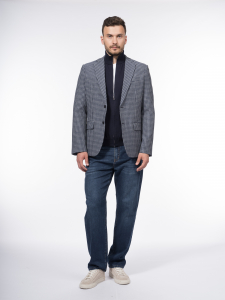 Пиджак из вискозной ткани с принтом пье-де-пуль