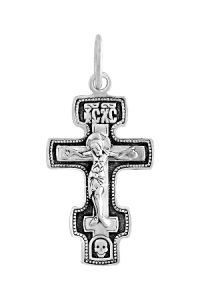 Крест из серебра литье частичное чернение