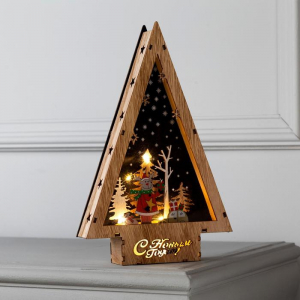 Светодиодная фигура «Новогодний олень» 19?30?4.5 см, дерево, батарейки АААх2 (не в комплекте), свечение тёплое белое