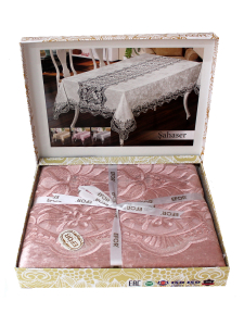 Скатерть EFOR SAHESER 160x220 пудровый