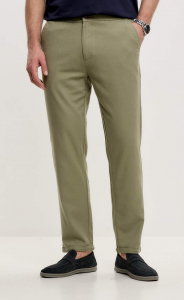 Брюки льняные мужские F211-0871 оливковые