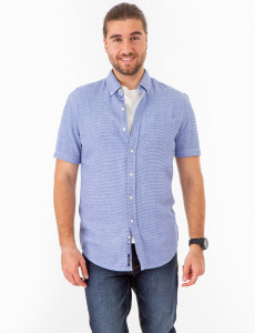 TEXTURED WEAVE SHORT SLEEVE SHIRT WITH POCKET