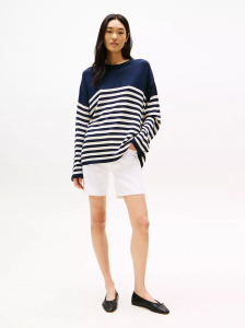 High-Rise Straight Fit White Denim Short