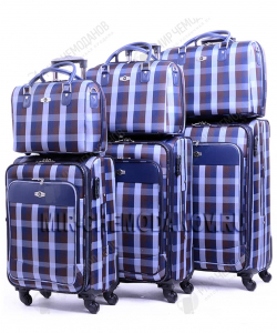 Комплект из 3-х чемоданов и 3-х бьюти-кейсов «Borgo-Antico» «Blue Brown»